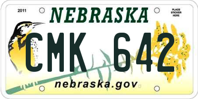 NE license plate CMK642