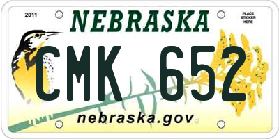 NE license plate CMK652