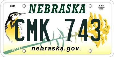 NE license plate CMK743