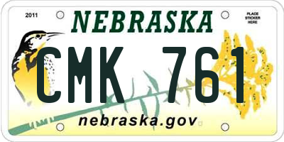 NE license plate CMK761