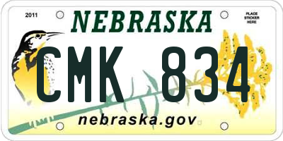 NE license plate CMK834