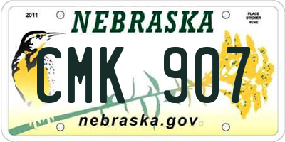 NE license plate CMK907