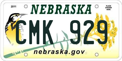 NE license plate CMK929