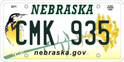 NE license plate CMK935