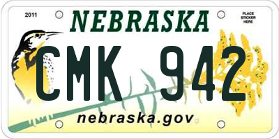 NE license plate CMK942
