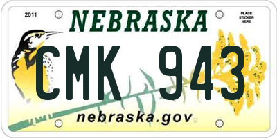 NE license plate CMK943