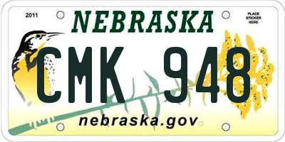 NE license plate CMK948