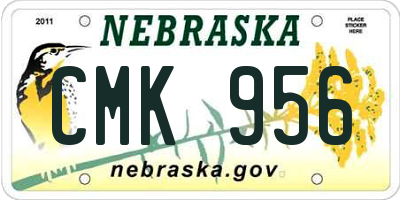 NE license plate CMK956