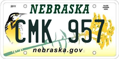 NE license plate CMK957