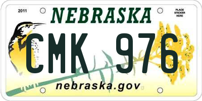 NE license plate CMK976