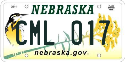 NE license plate CML017