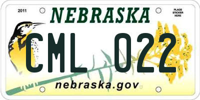 NE license plate CML022