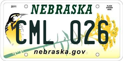 NE license plate CML026