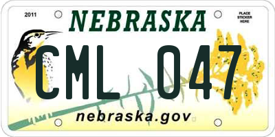 NE license plate CML047