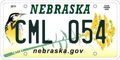 NE license plate CML054