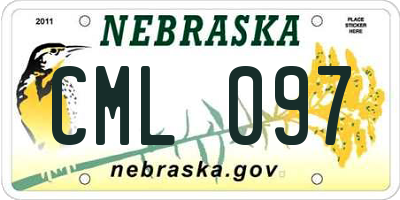 NE license plate CML097