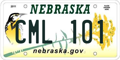 NE license plate CML101