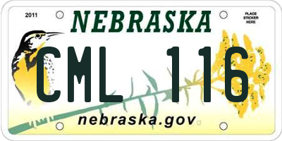 NE license plate CML116