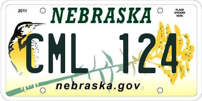 NE license plate CML124