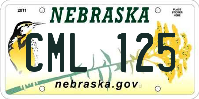 NE license plate CML125