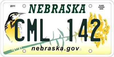 NE license plate CML142