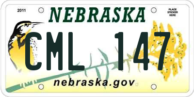 NE license plate CML147