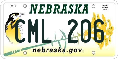 NE license plate CML206