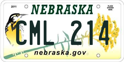 NE license plate CML214