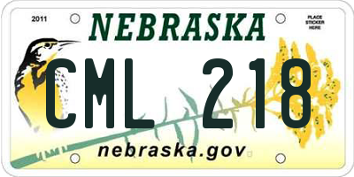 NE license plate CML218