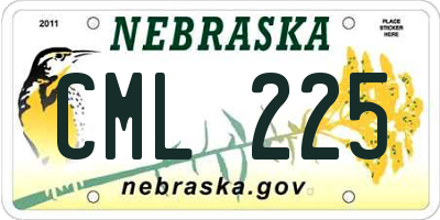 NE license plate CML225