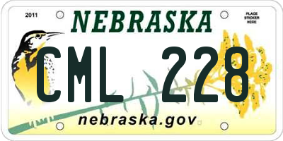 NE license plate CML228