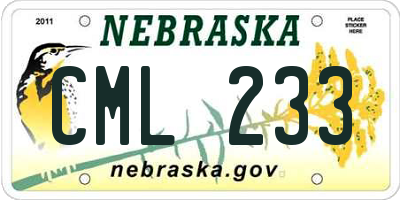 NE license plate CML233