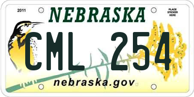 NE license plate CML254