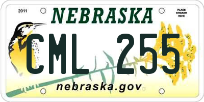 NE license plate CML255