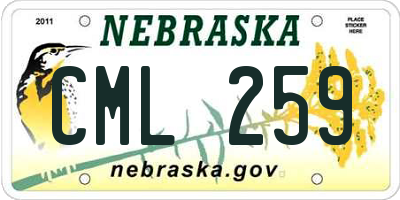 NE license plate CML259