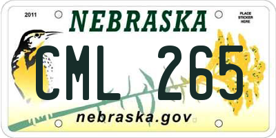 NE license plate CML265