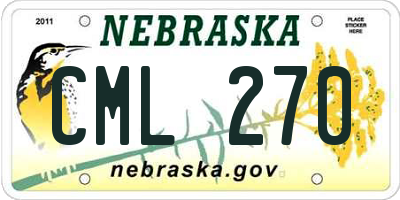 NE license plate CML270