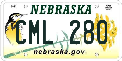 NE license plate CML280