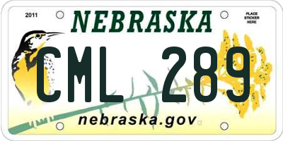 NE license plate CML289