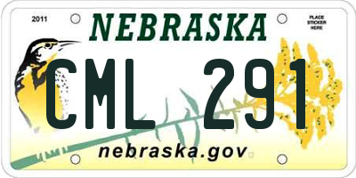 NE license plate CML291
