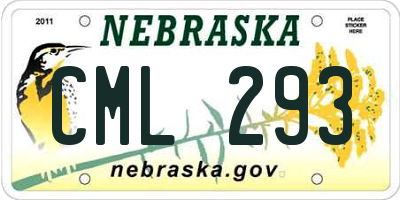 NE license plate CML293