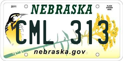 NE license plate CML313