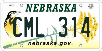 NE license plate CML314