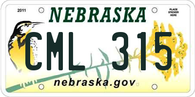 NE license plate CML315
