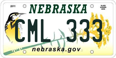 NE license plate CML333