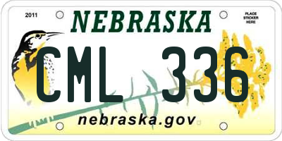 NE license plate CML336