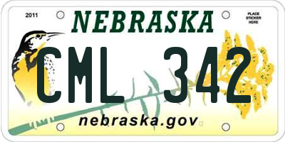 NE license plate CML342