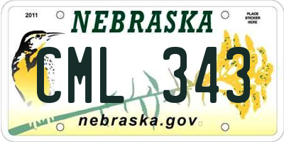 NE license plate CML343