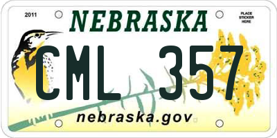 NE license plate CML357