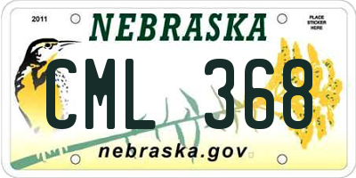 NE license plate CML368